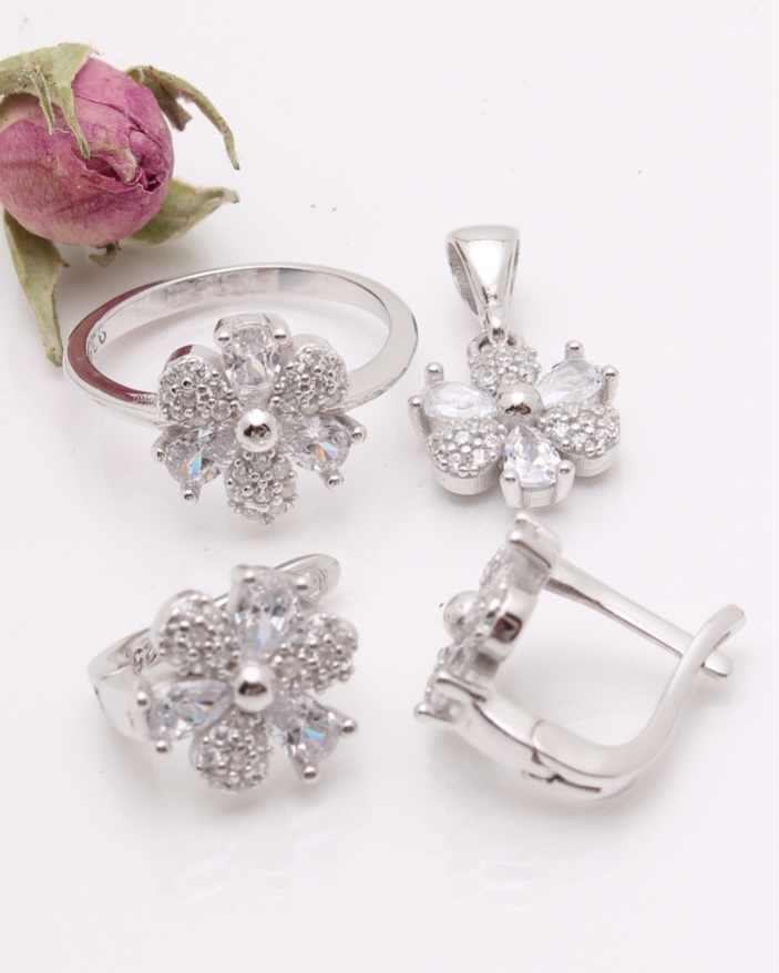 Set argint si cubic zirconia cod 3-42336, gr8.8