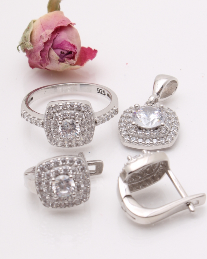 Set argint si cubic zirconia cod 3-42386, gr7.6