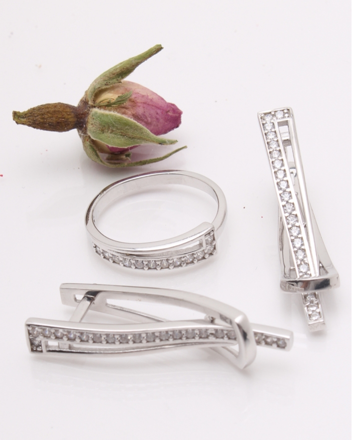 Set argint si cubic zirconia cod 3-42398, gr6.4