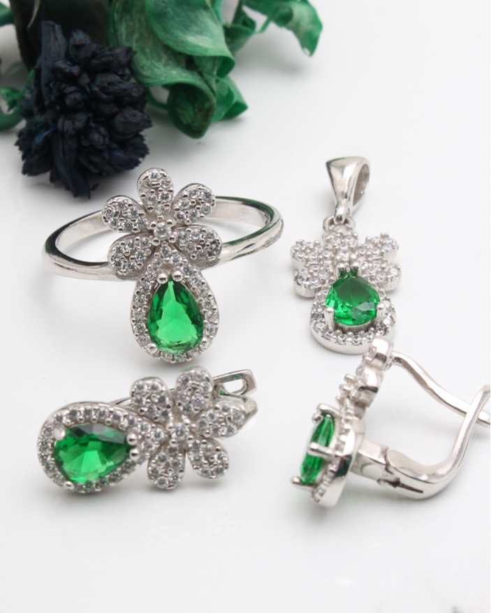 Set argint si cubic zirconia cod 3-43525, gr9.8