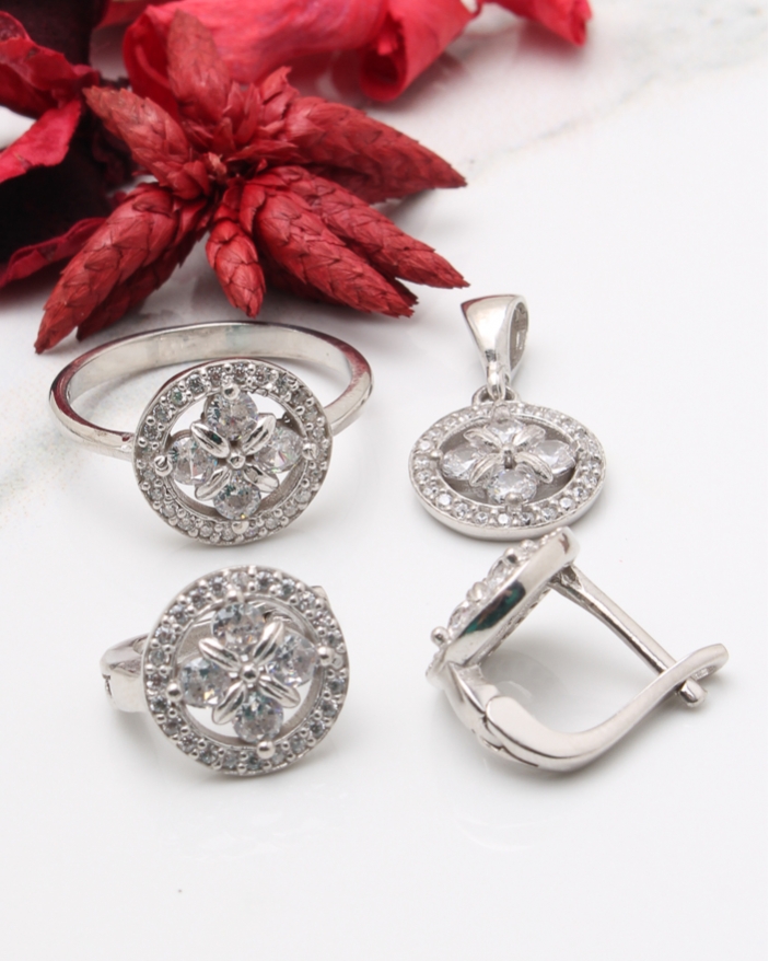 Set argint si cubic zirconia cod 3-43527, gr8.6