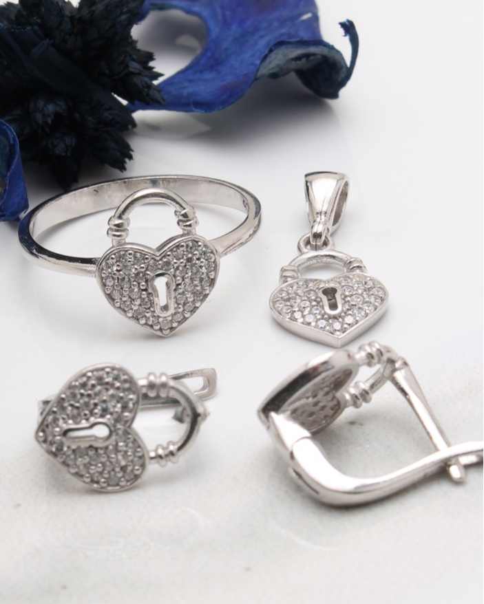 Set argint si cubic zirconia cod 3-43536, gr6.3