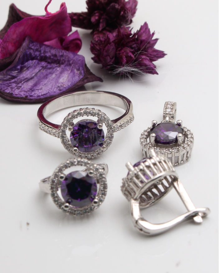 Set argint si cubic zirconia cod 3-43578, gr9.3
