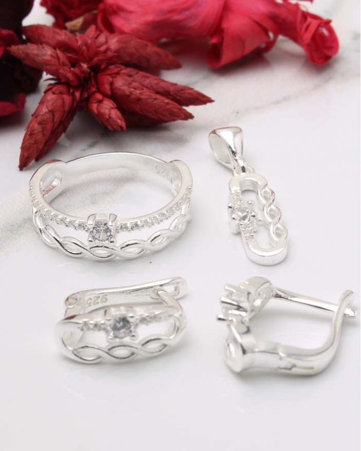 Set argint si cubic zirconia cod 3-43645, gr6.6