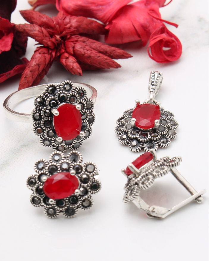 Set argint cu marcasite cod 3-43653, gr9.2