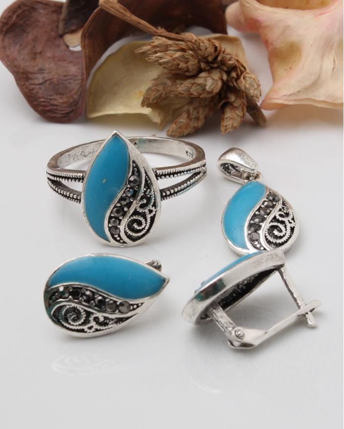 Set argint cu marcasite cod 3-43661, gr8.3