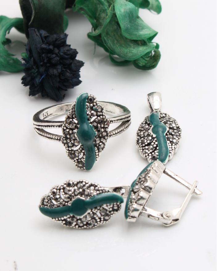 Set argint cu marcasite cod 3-43684, gr7.8