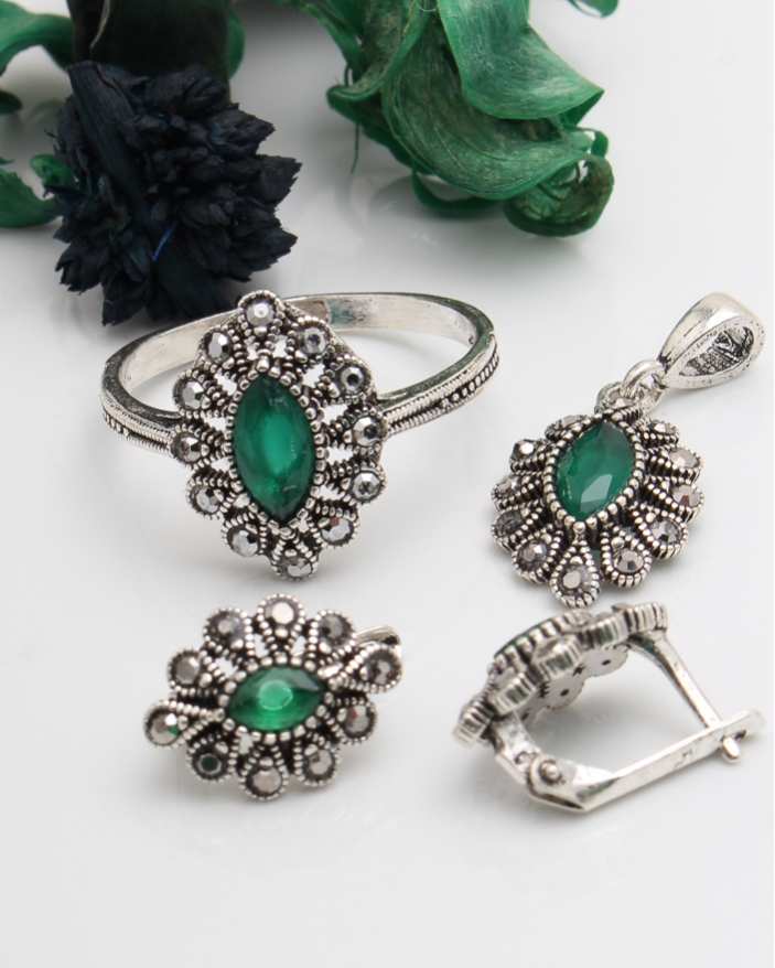 Set argint cu marcasite cod 3-43695, gr7.2