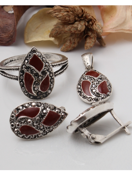 Set argint cu marcasite cod 3-43827, gr7.4