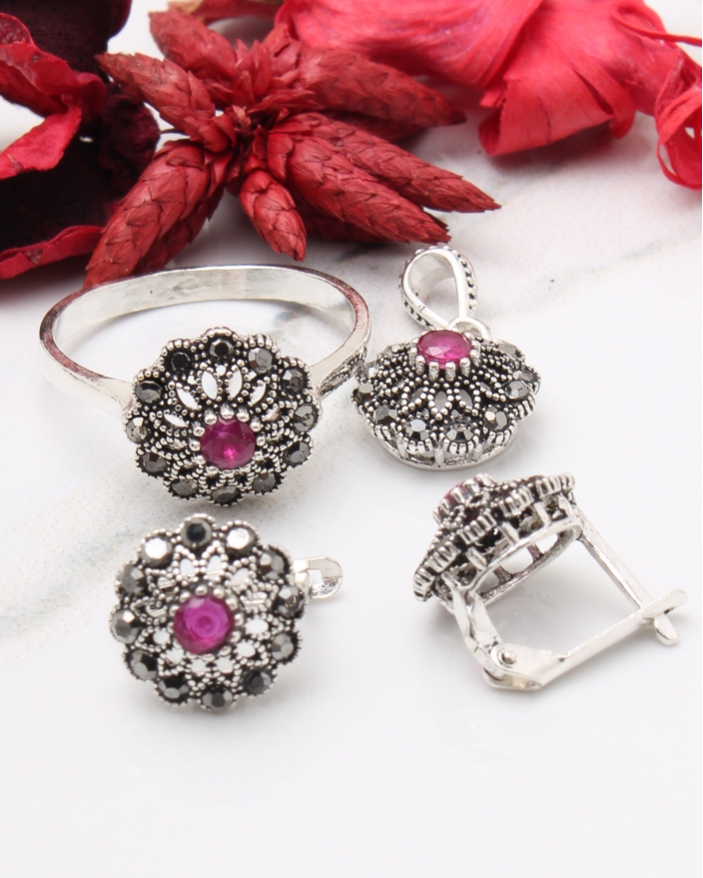 Set argint cu marcasite cod 3-43829, gr6