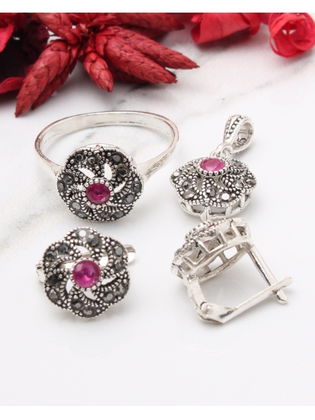 Set argint cu marcasite cod 3-43834, gr7.2