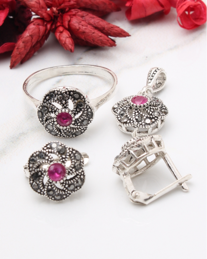 Set argint cu marcasite cod 3-43834, gr7.2