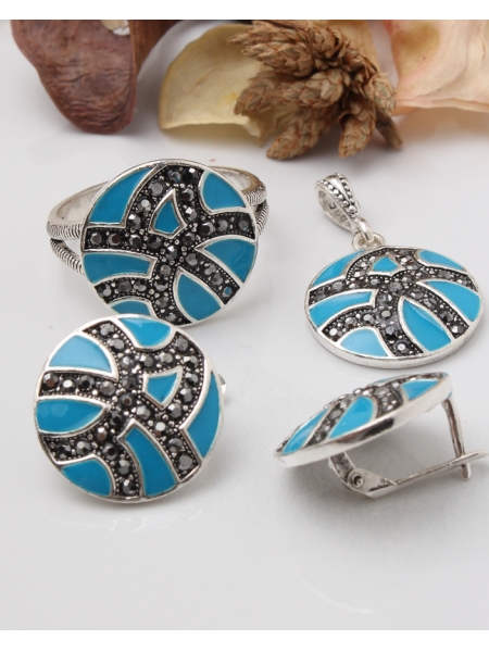 Set argint cu marcasite cod 3-43835, gr11.7