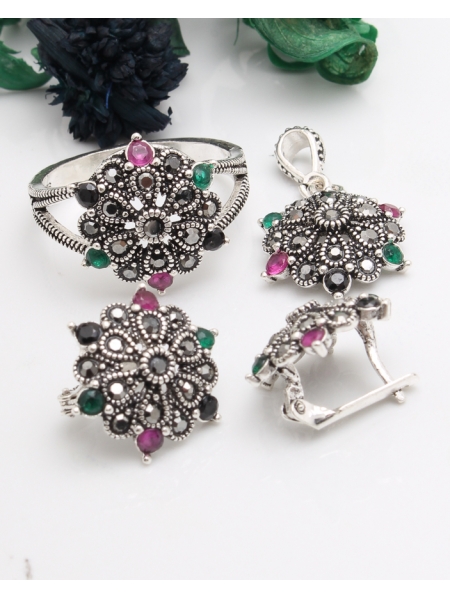 Set argint cu marcasite cod 3-43837, gr8.8