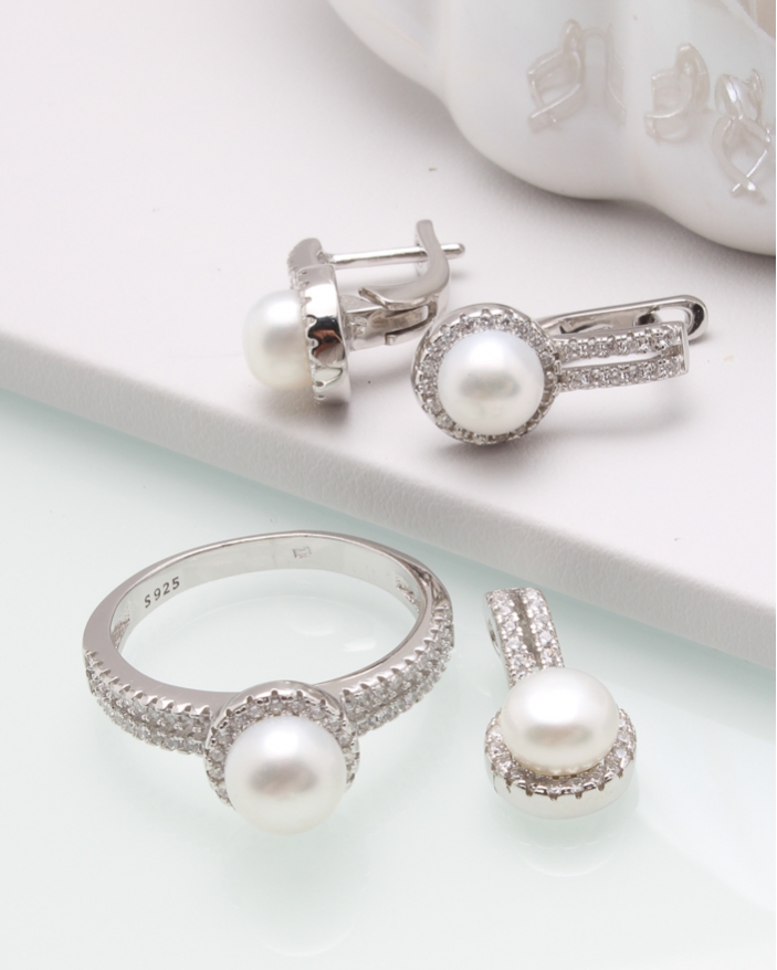 Set argint cu perle cod 3-44891, gr11.2