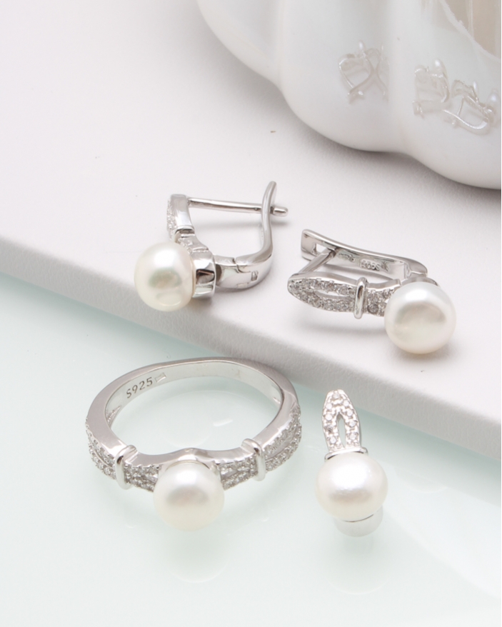 Set argint cu perle cod 3-44892, gr8.2