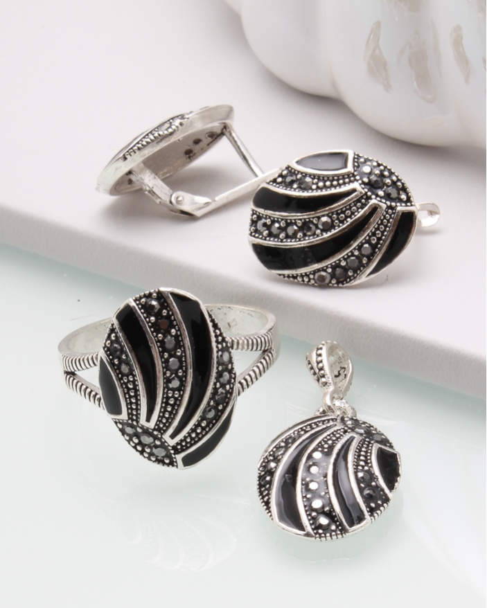 Set argint cu marcasite cod 3-45066, gr12