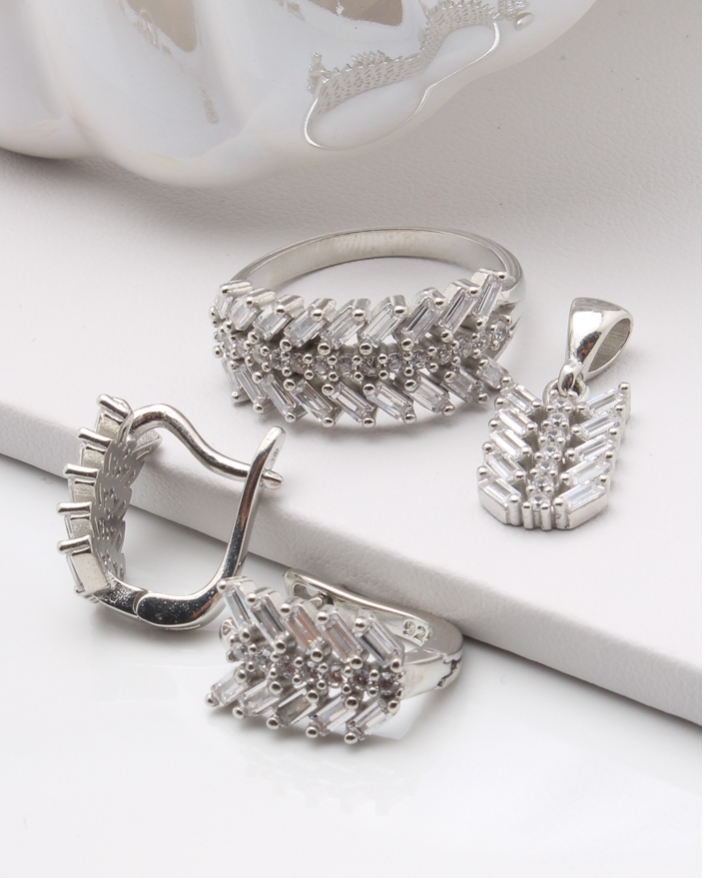 Set argint si cubic zirconia cod 3-45227, gr10.3