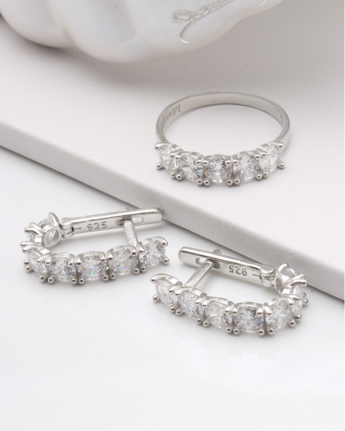 Set argint si cubic zirconia cod 3-45239, gr6.3