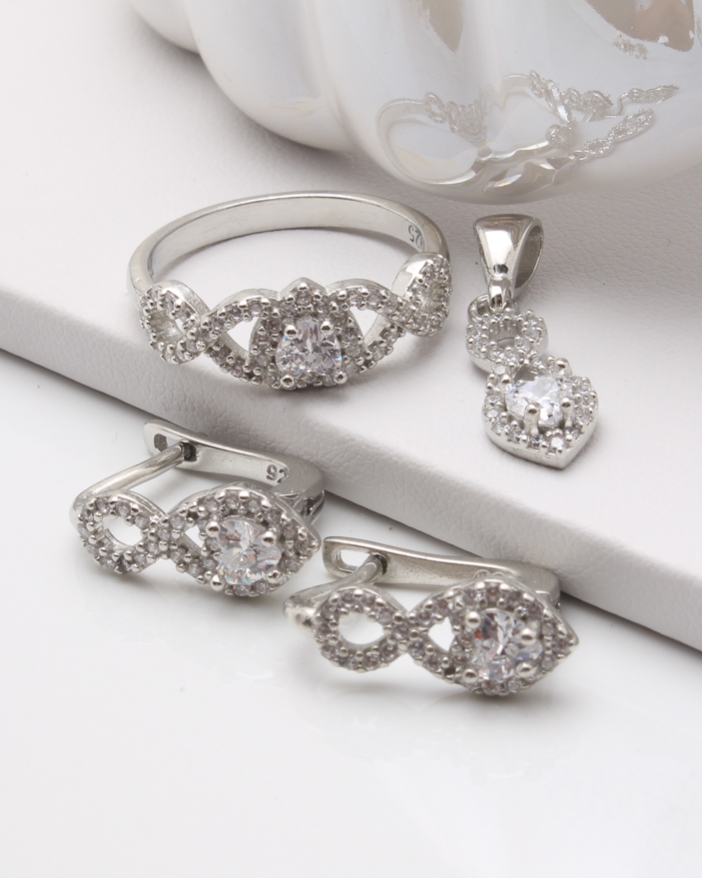 Set argint si cubic zirconia cod 3-45765, gr7.2
