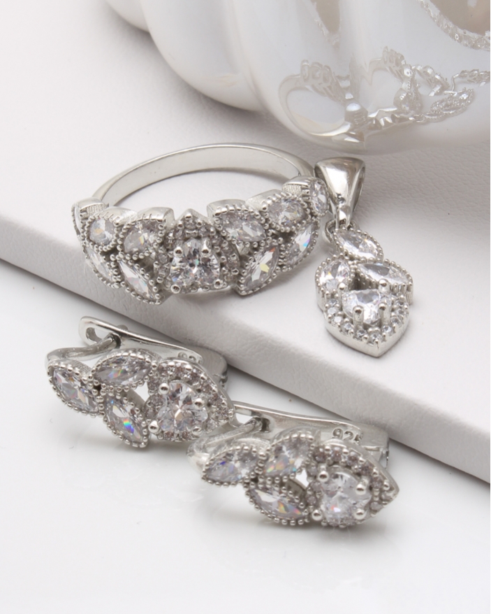 Set argint si cubic zirconia cod 3-45776, gr8.6