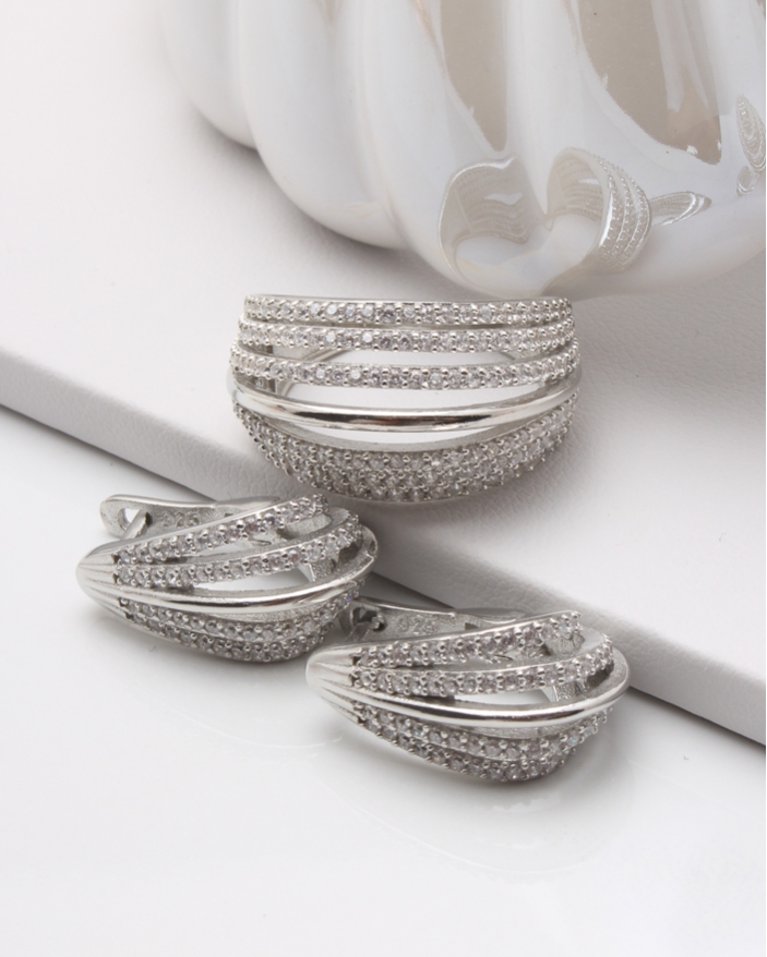 Set argint si cubic zirconia cod 3-45783, gr11.6