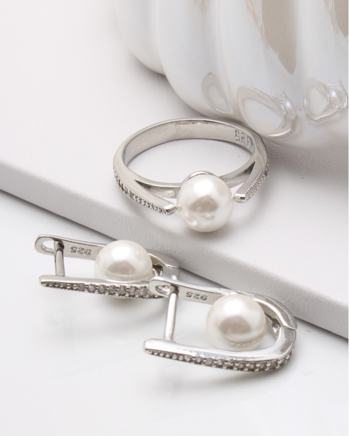 Set argint cu perle cod 3-45790, gr7.1