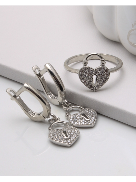 Set argint si cubic zirconia cod 3-45862, gr5.7