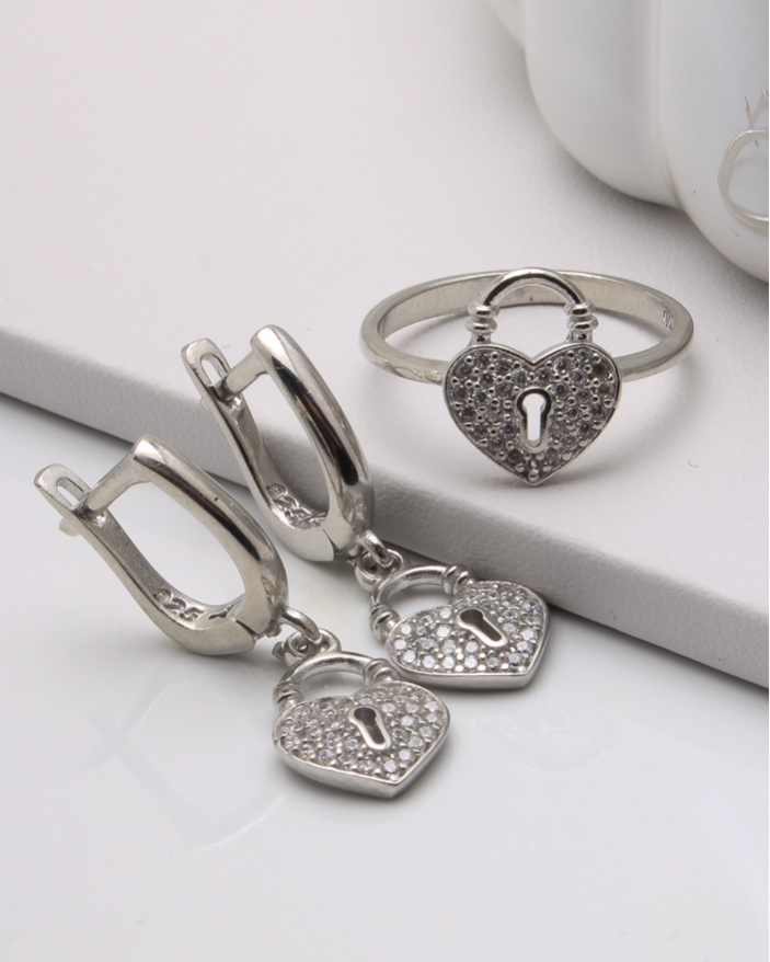 Set argint si cubic zirconia cod 3-45862, gr5.7