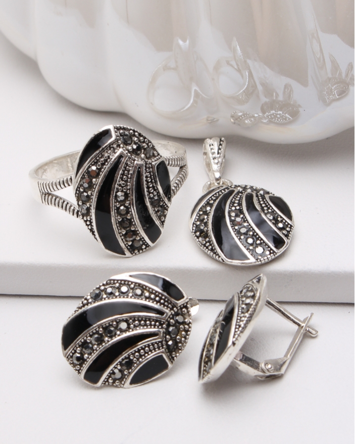 Set argint cu marcasite cod 3-47178, gr11.9