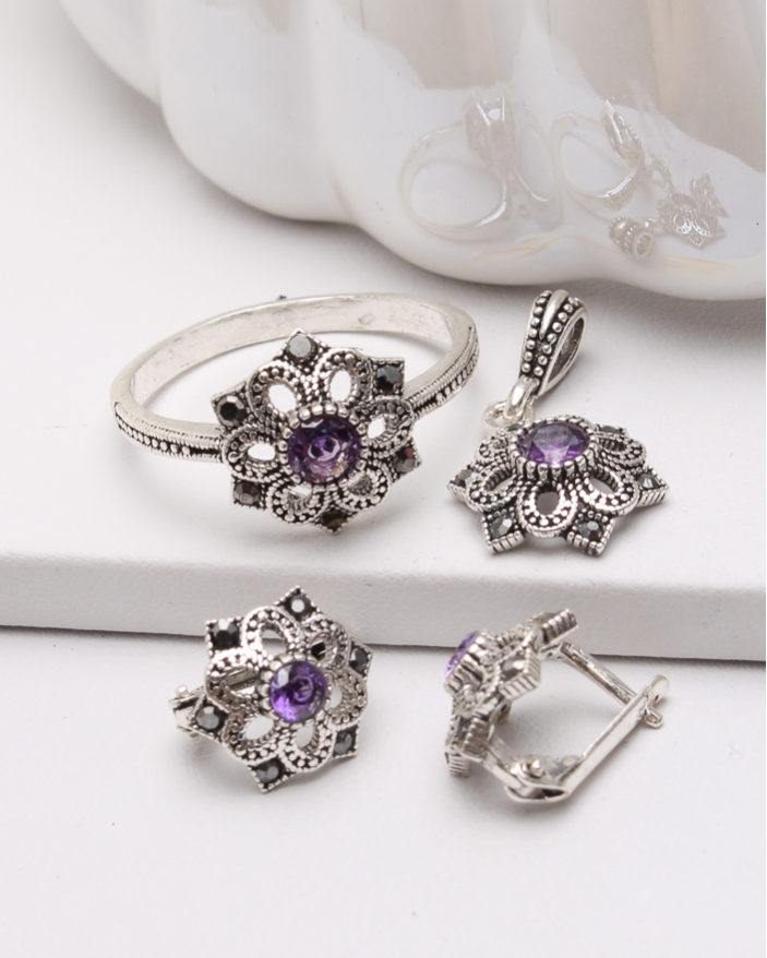 Set argint cu marcasite cod 3-47180, gr6.7
