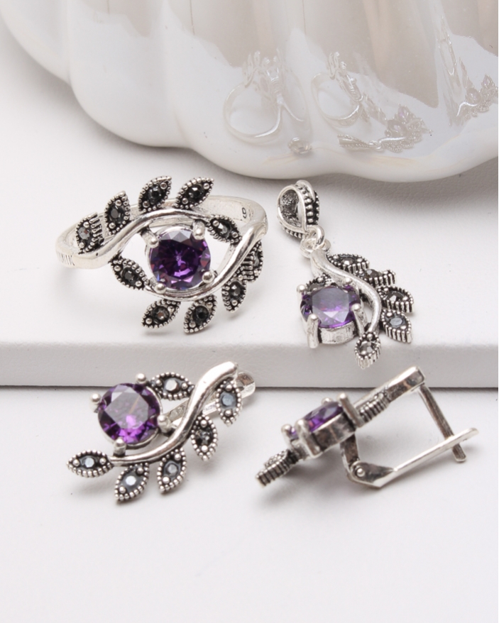 Set argint cu marcasite cod 3-47185, gr8.6