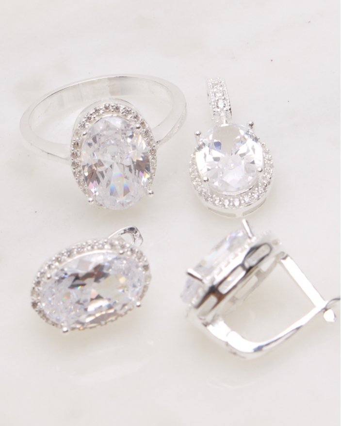 Set argint si cubic zirconia cod 3-47977, gr11.8