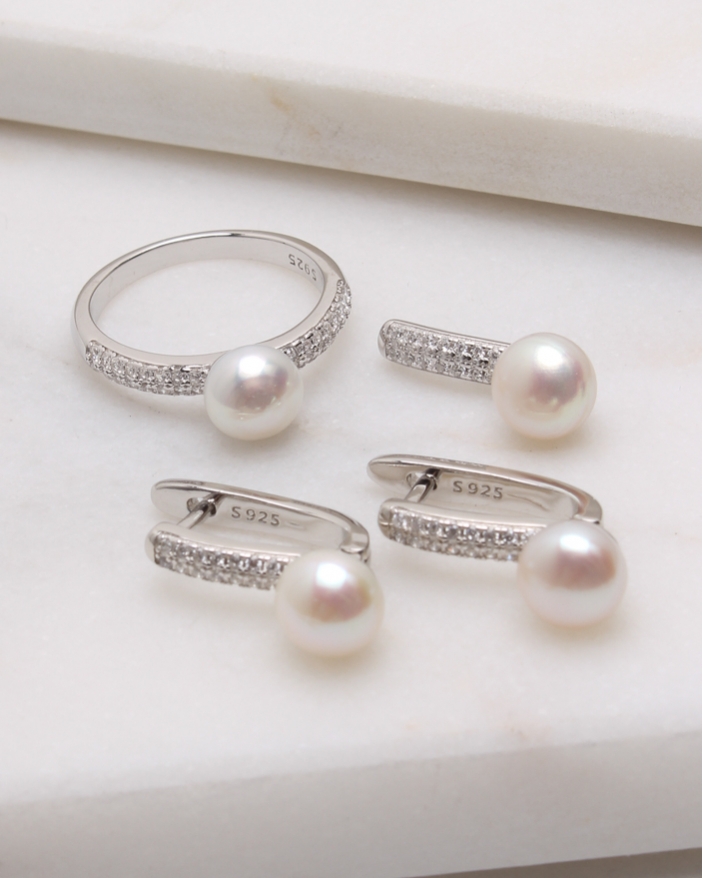 Set argint cu perle cod 3-48704, gr7.2