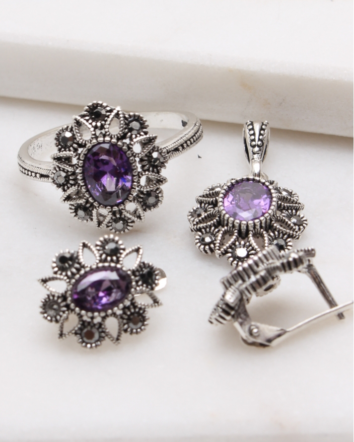 Set argint cu marcasite cod 3-48801, gr8.2