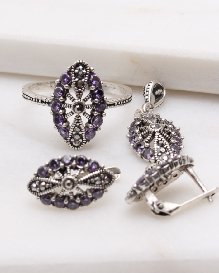 Set argint cu marcasite cod 3-48825, gr7.6