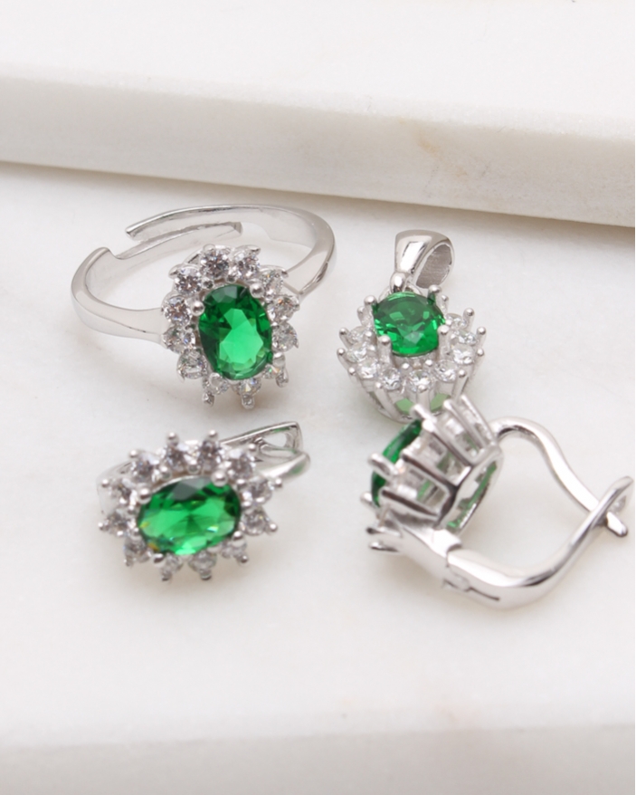 Set argint si cubic zirconia cod 3-48871, gr9.6