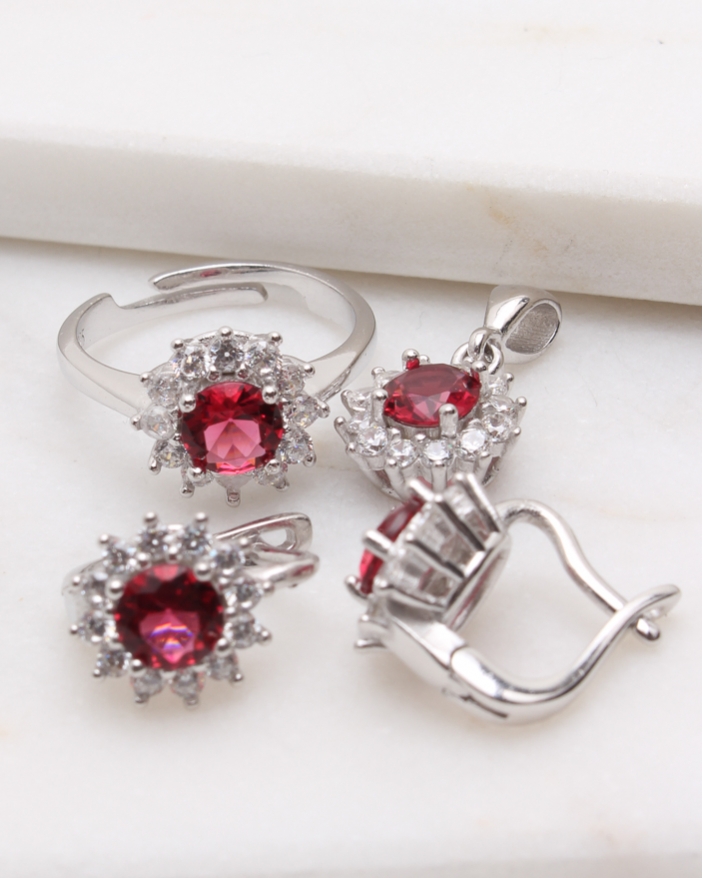 Set argint si cubic zirconia cod 3-48872, gr9.9
