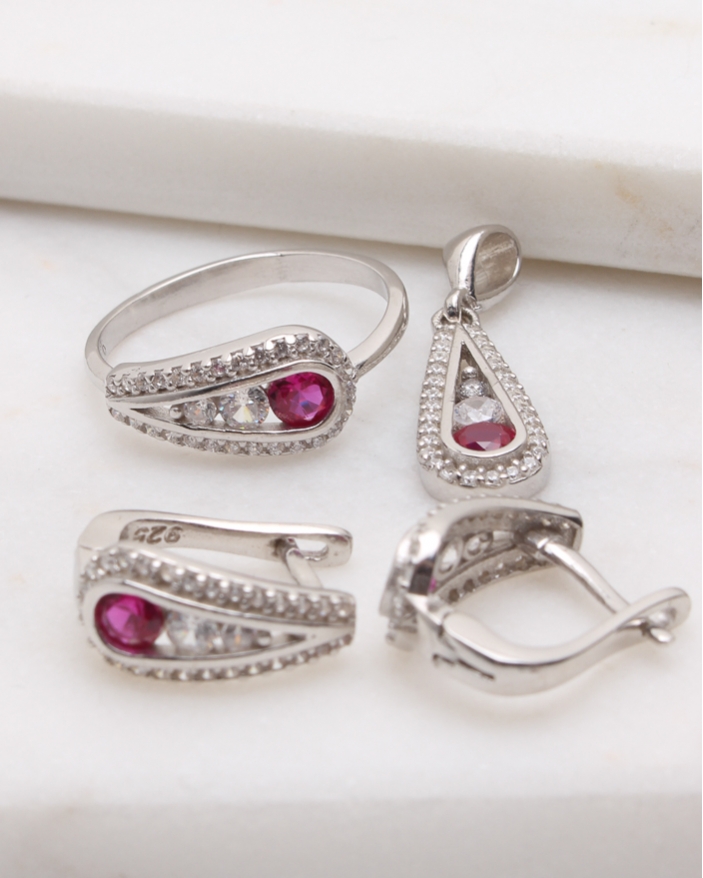 Set argint si cubic zirconia cod 3-48875, gr7.3