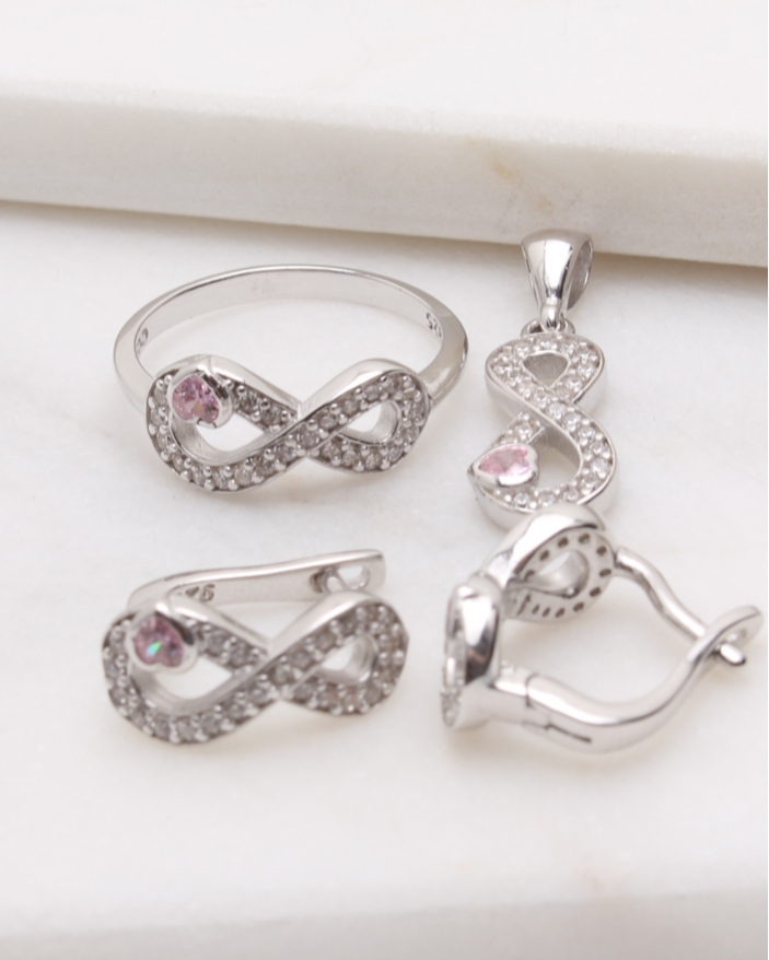 Set argint si cubic zirconia cod 3-48878, gr9.5