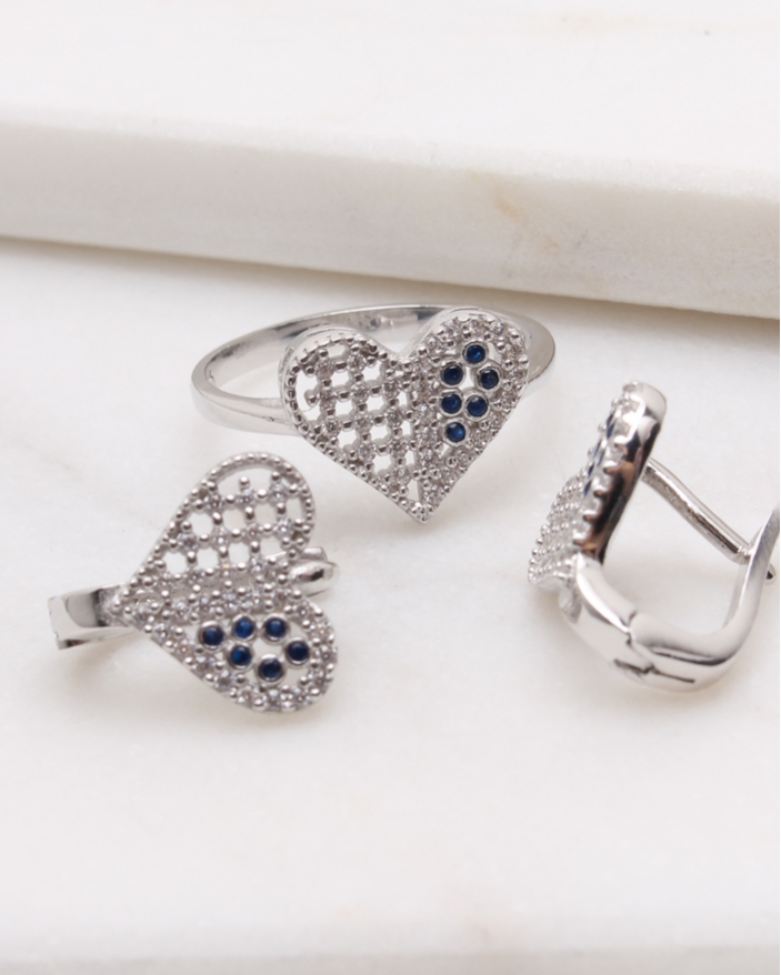 Set argint si cubic zirconia cod 3-48893, gr6
