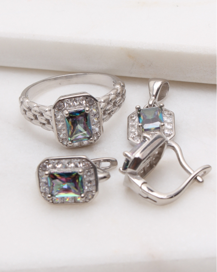 Set argint si cubic zirconia cod 3-48897, gr10.3