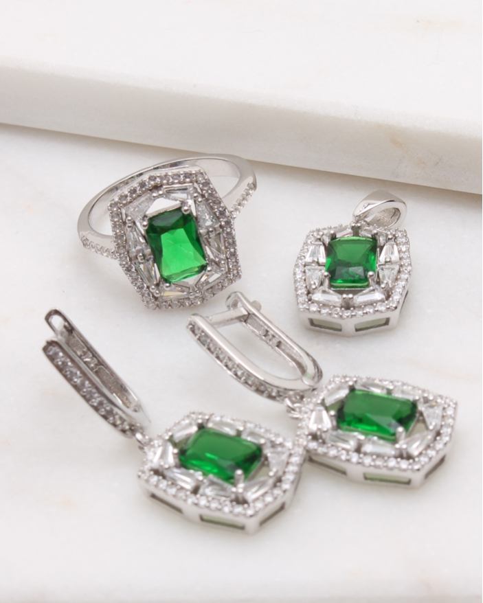 Set argint si cubic zirconia cod 3-48898, gr9.8