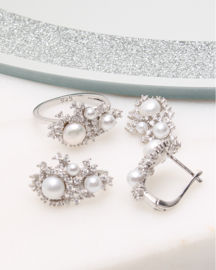 Set argint cu perle cod 3-50193, gr7.5