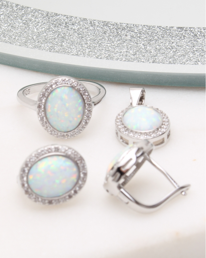 Set argint cu opal cod 3-50197, gr7.9
