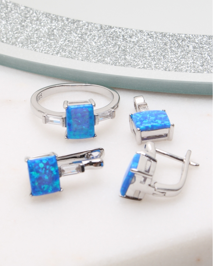 Set argint cu opal cod 3-50268, gr7.6