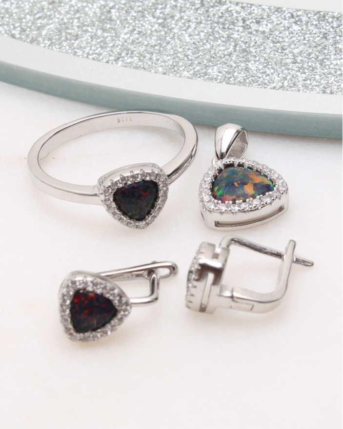 Set argint cu opal cod 3-50272, gr5.4