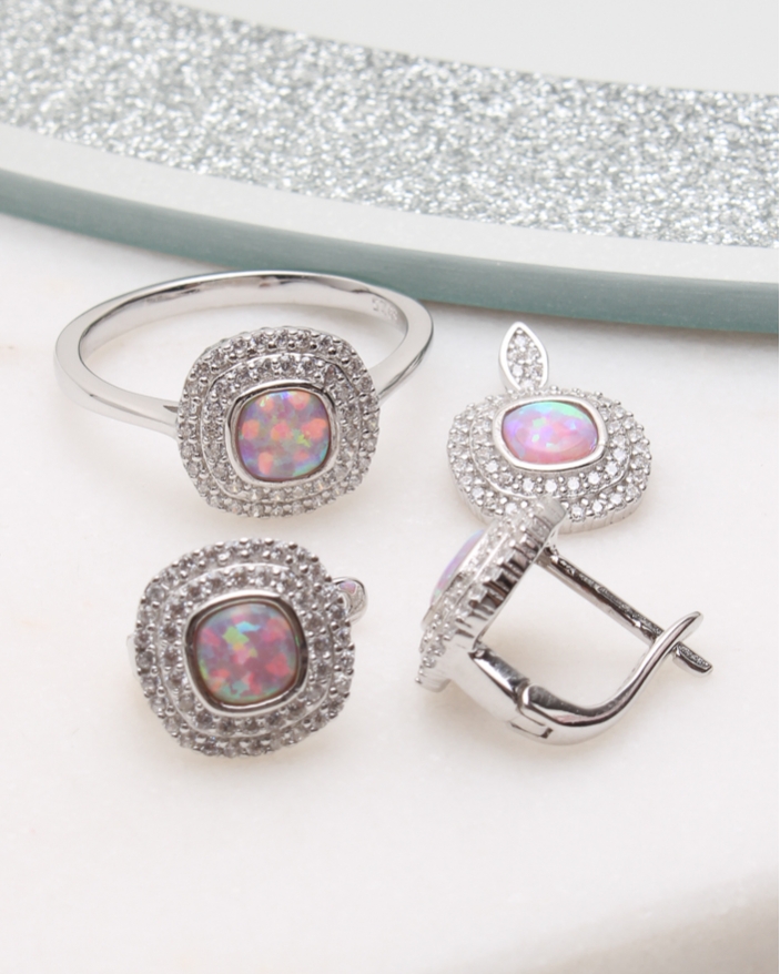 Set argint cu opal cod 3-50280, gr7.2