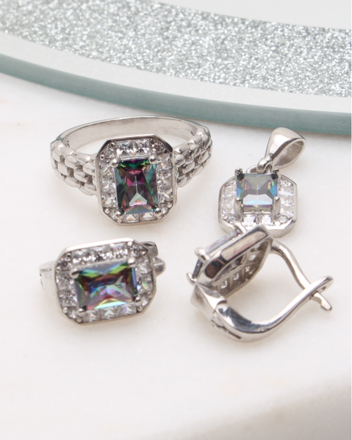 Set argint si cubic zirconia cod 3-50532, gr9.6