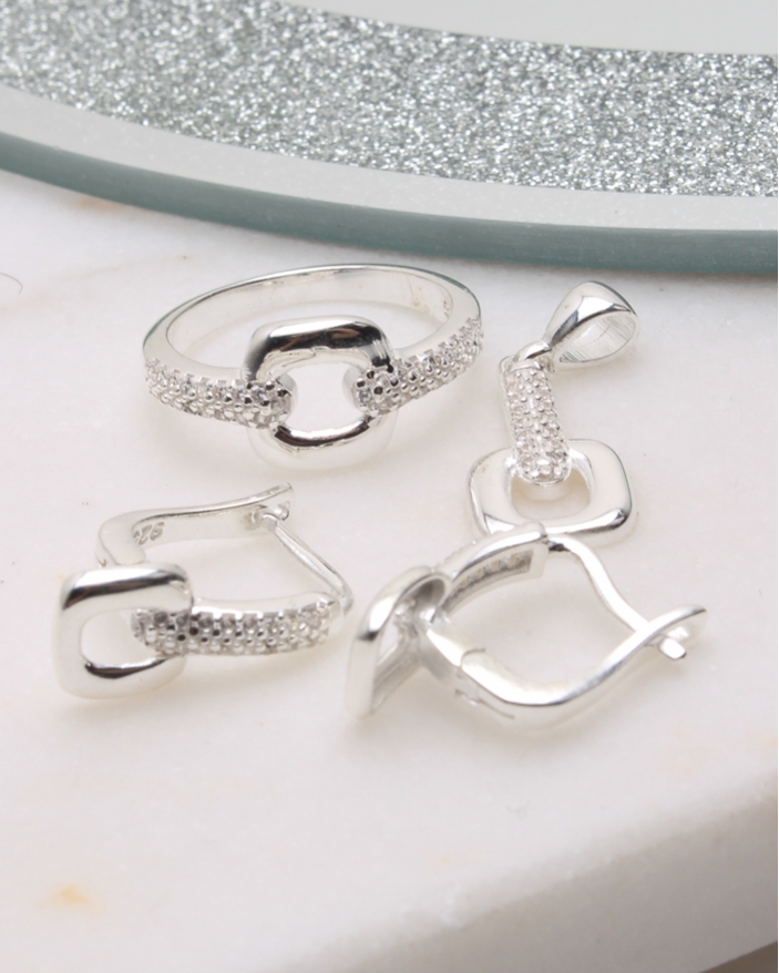 Set argint si cubic zirconia cod 3-50616, gr7.5